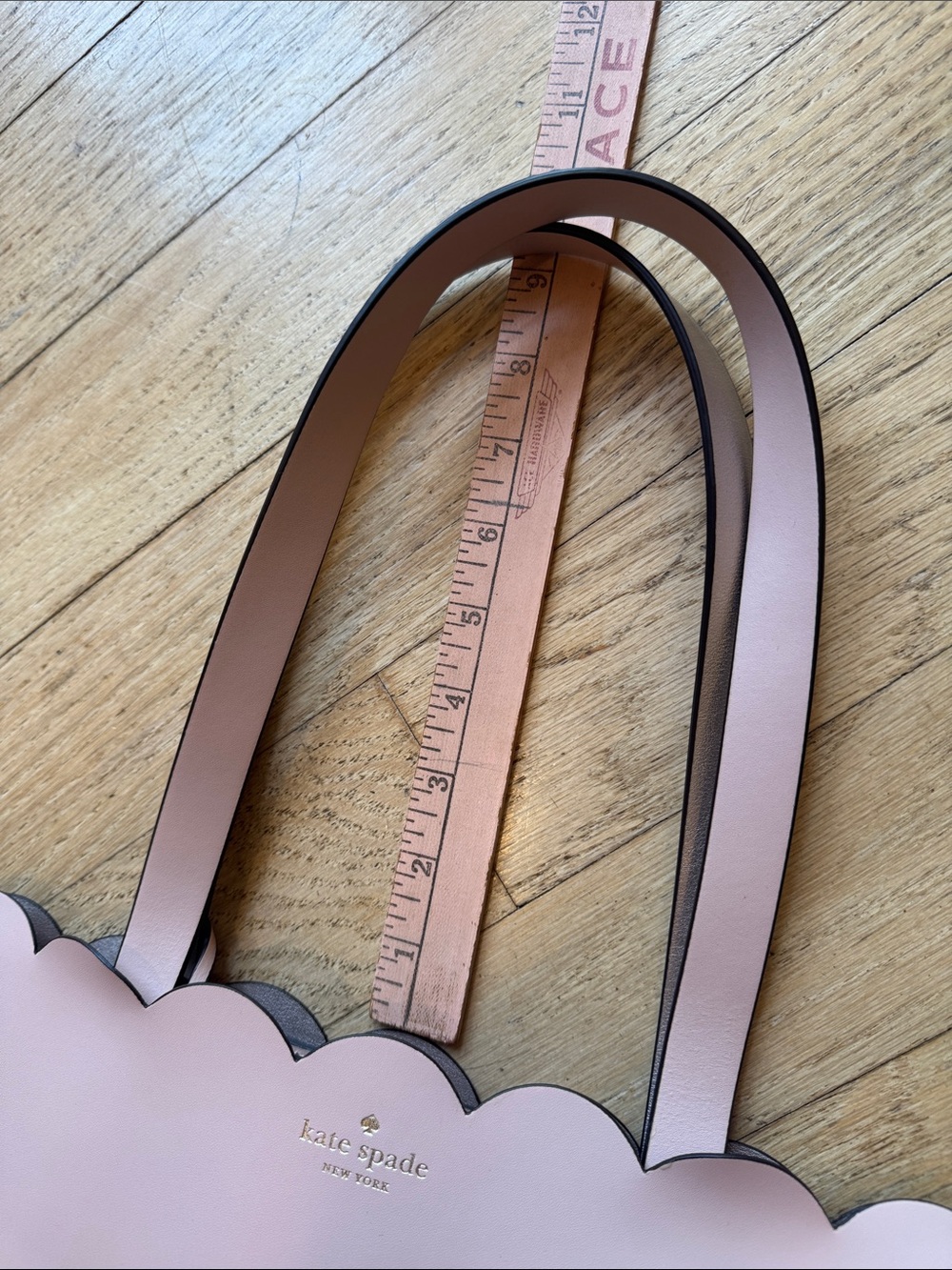 kate spade pale pink scallop-edge leather tote - Picture 6 of 13